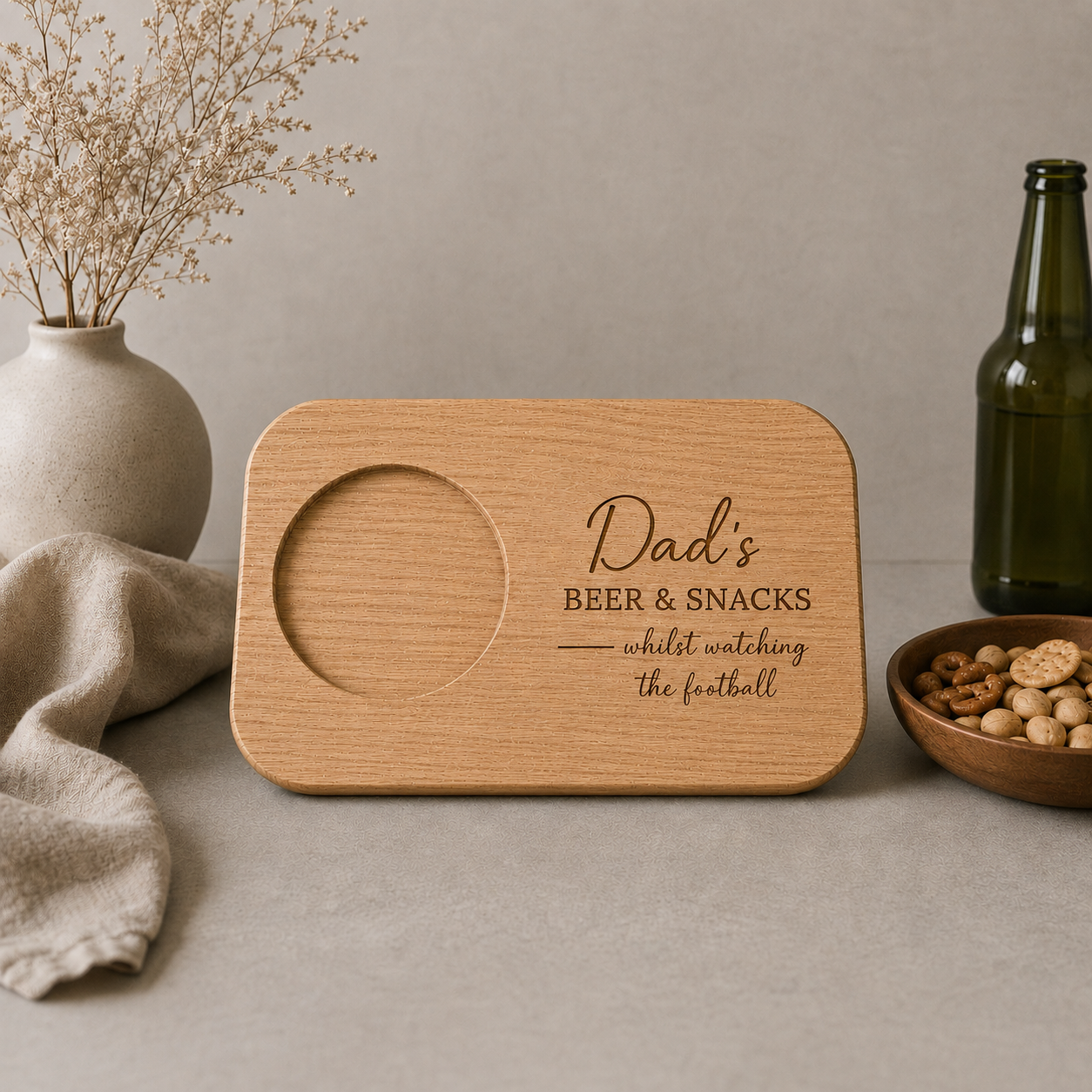 Personalised Wooden Drink and Snack Board