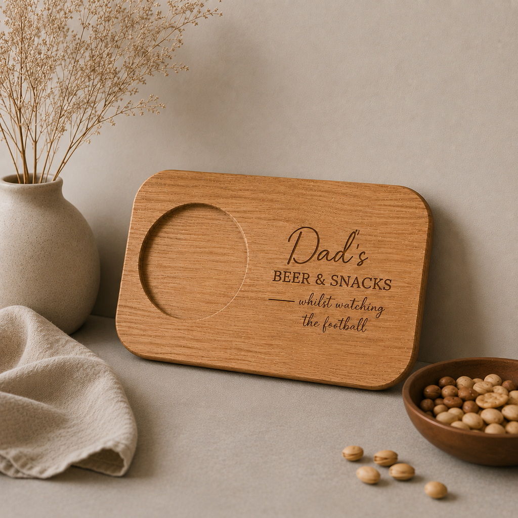 Personalised Wooden Drink and Snack Board