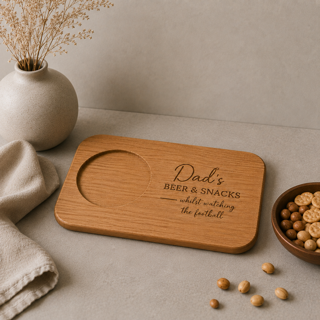 Personalised Wooden Drink and Snack Board