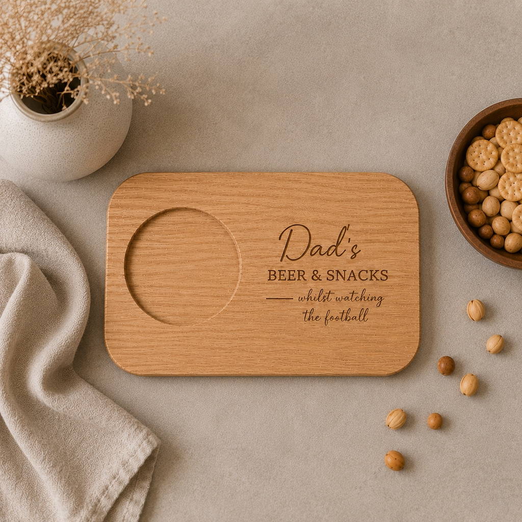 Personalised Wooden Drink and Snack Board