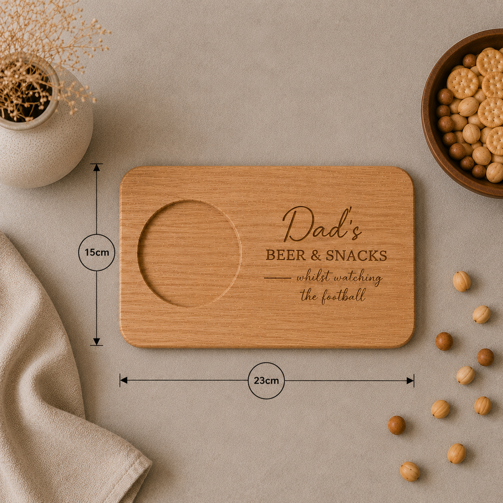 Personalised Wooden Drink and Snack Board
