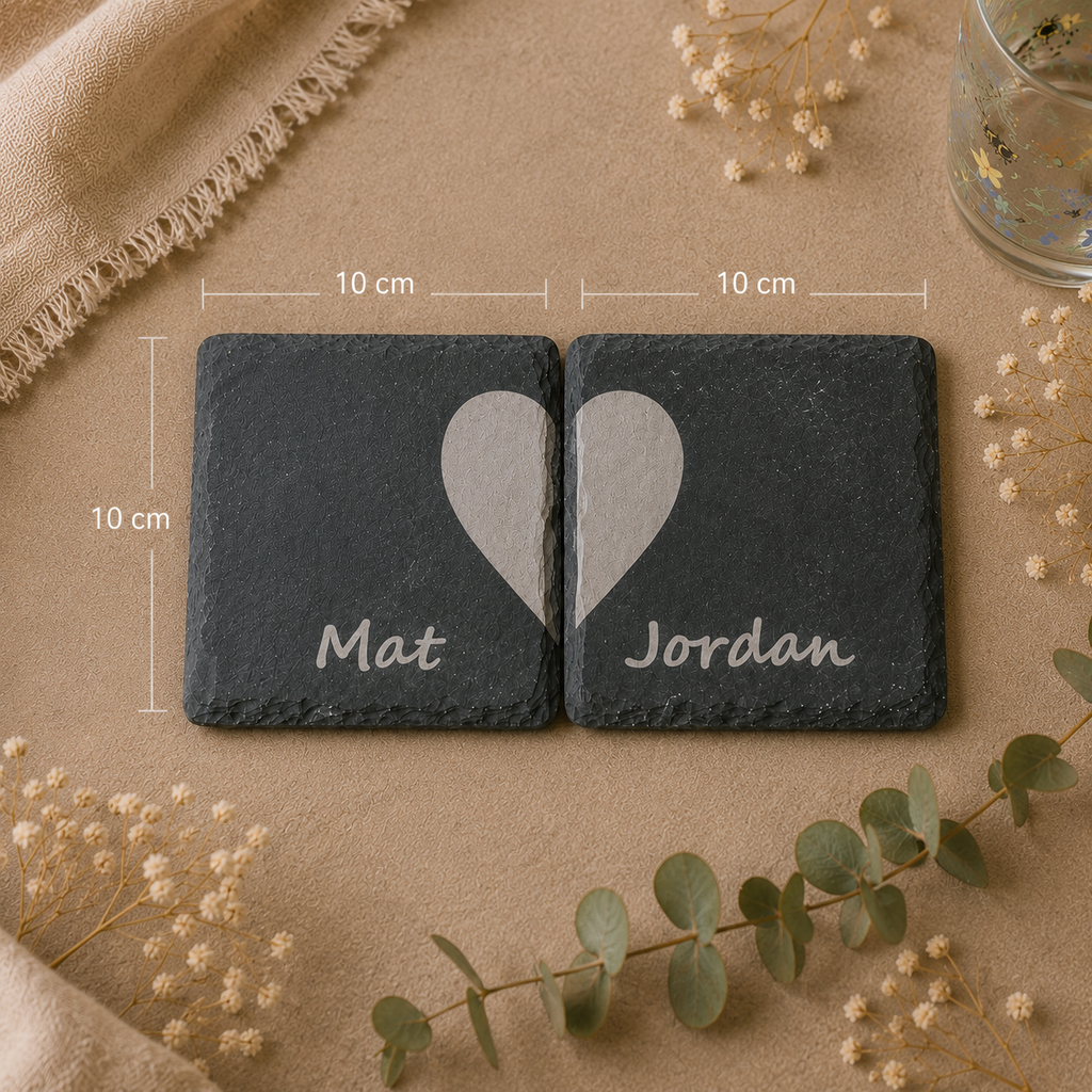 Personalised Slate Couples Coaster Set