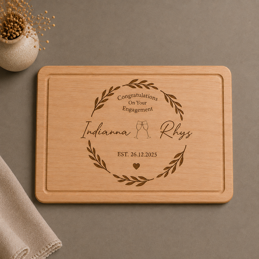 Personalised Wooden Engaged Chopping Board