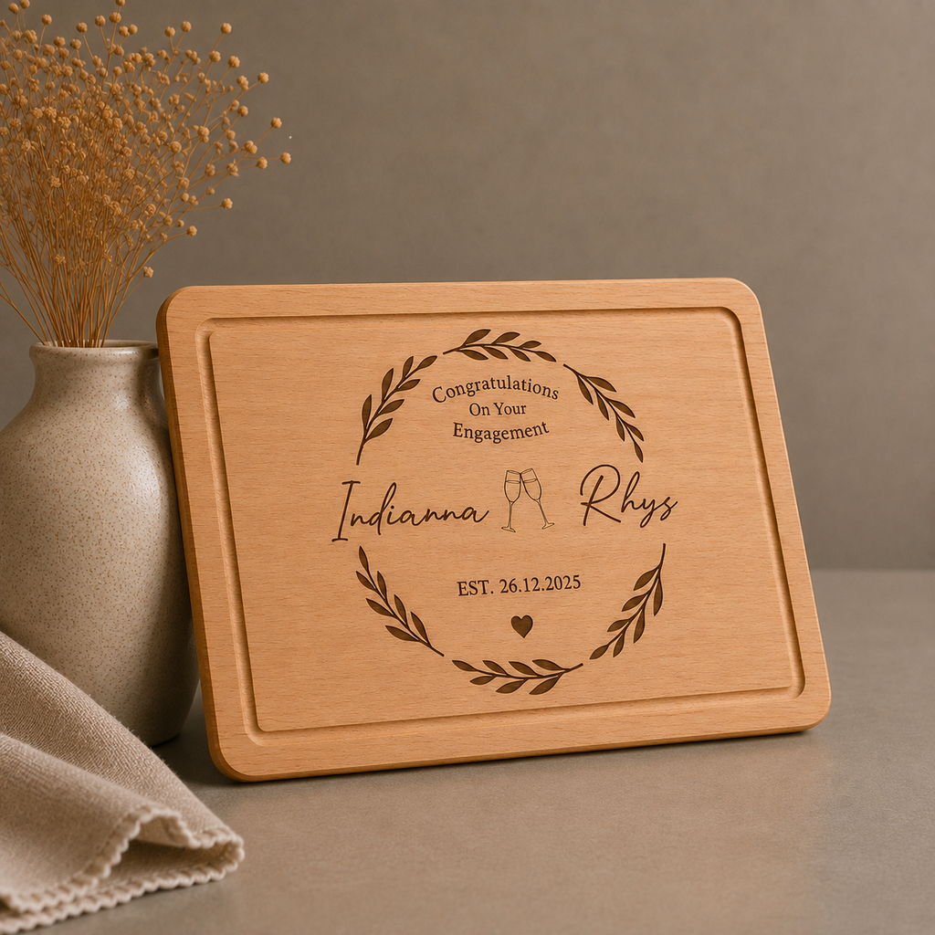 Personalised Wooden Engaged Chopping Board