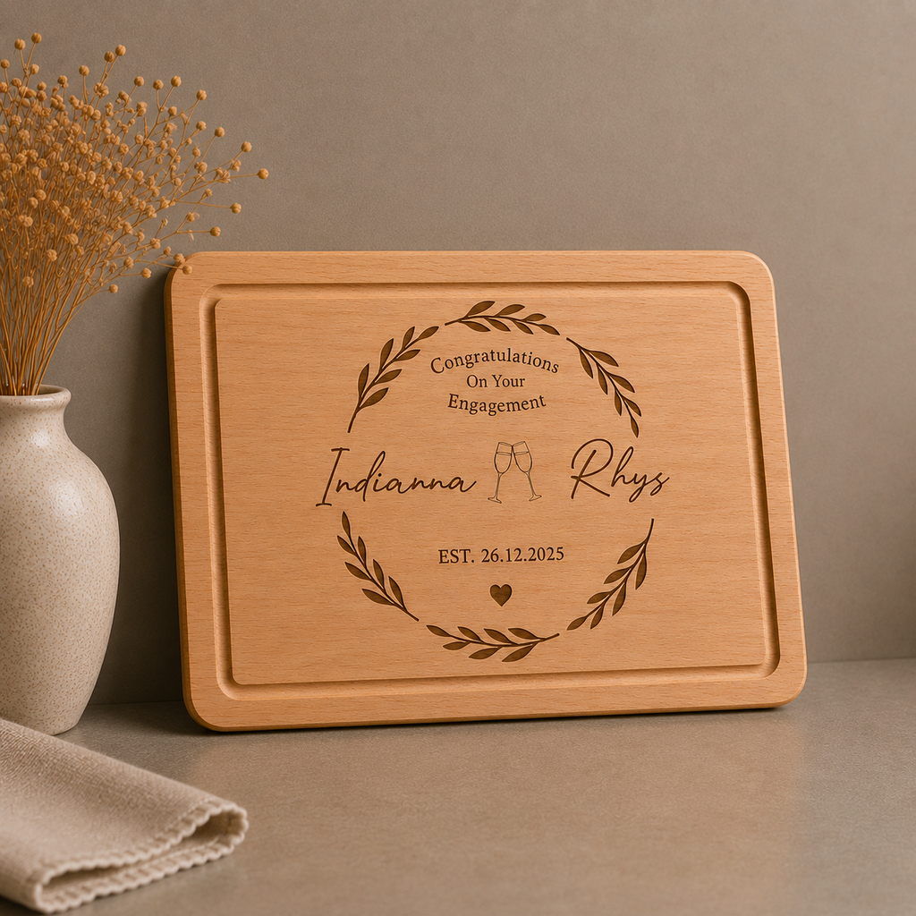 Personalised Wooden Engaged Chopping Board