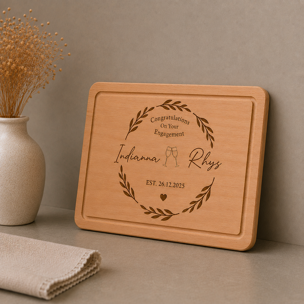 Personalised Wooden Engaged Chopping Board
