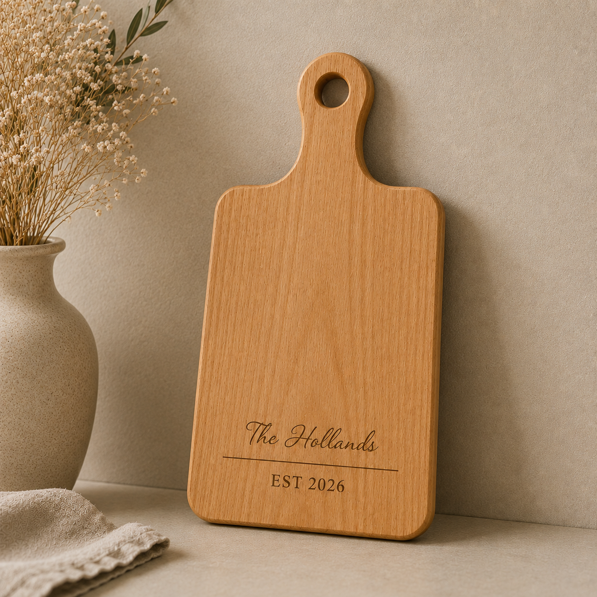 Personalised Wooden Serving Board with Handle