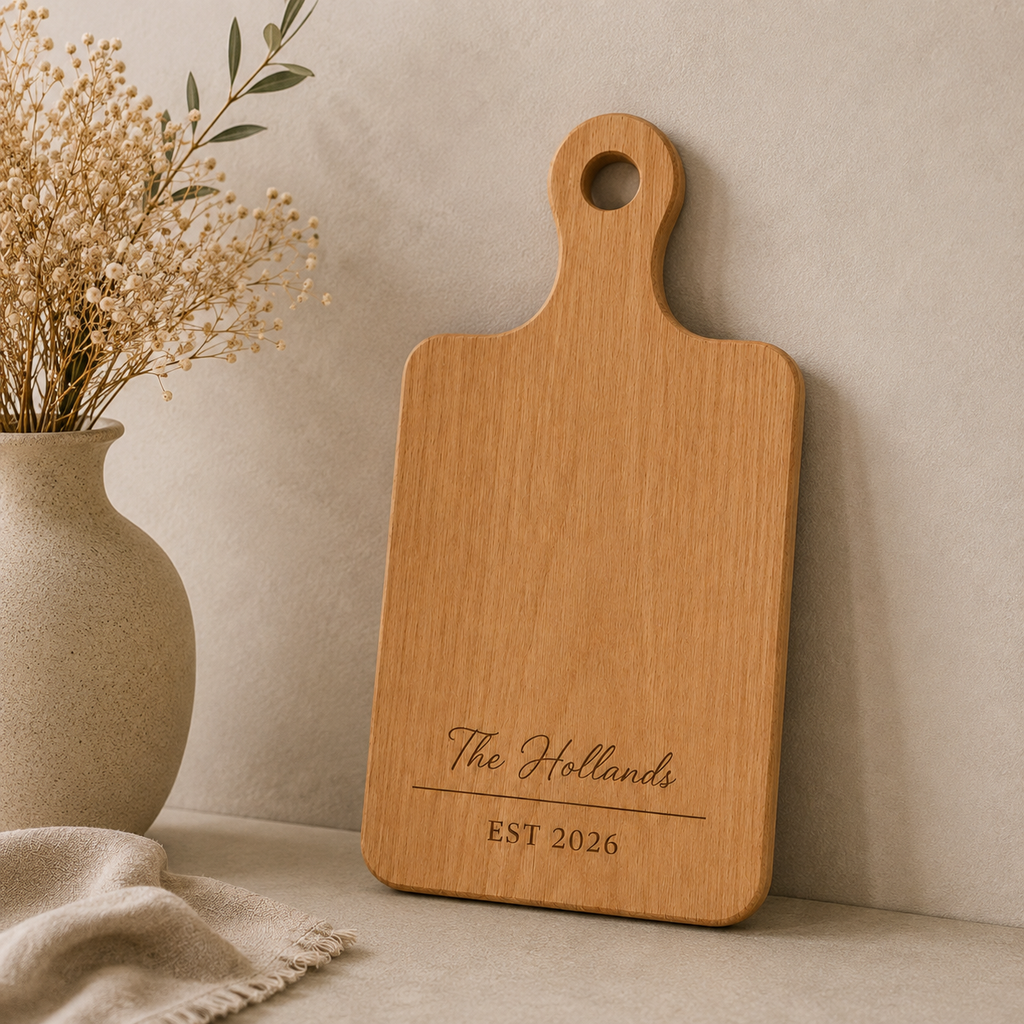 Personalised Wooden Serving Board with Handle