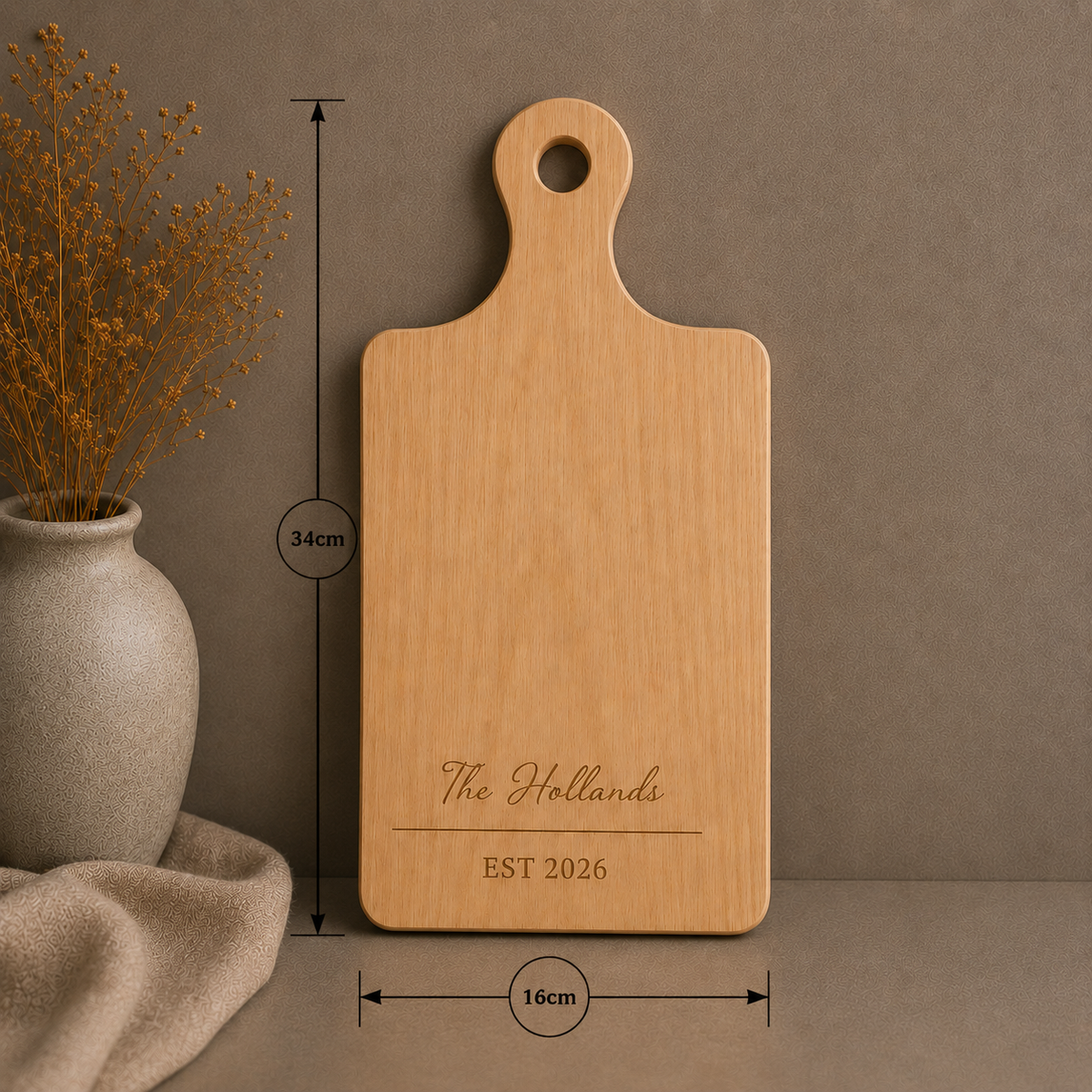 Personalised Wooden Serving Board with Handle