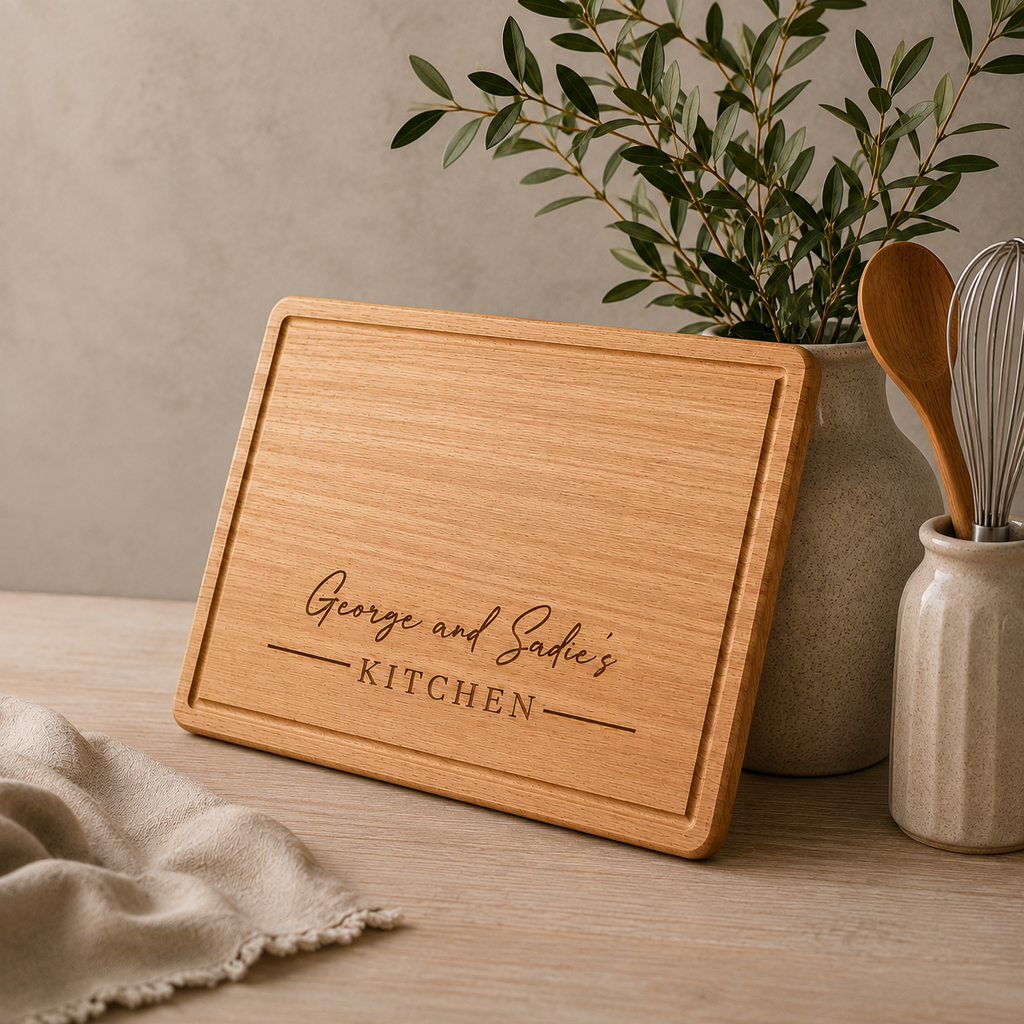 Personalised Wooden Couples Kitchen Chopping Board