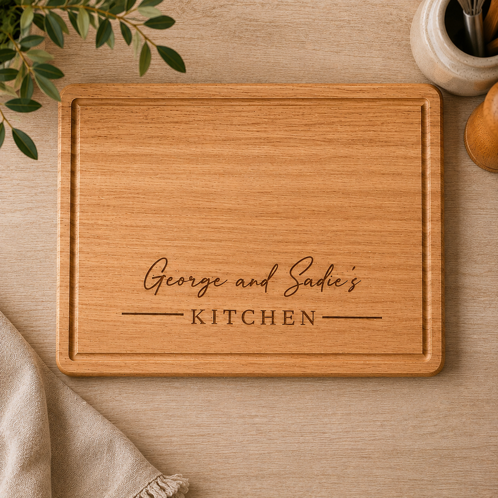 Personalised Wooden Couples Kitchen Chopping Board