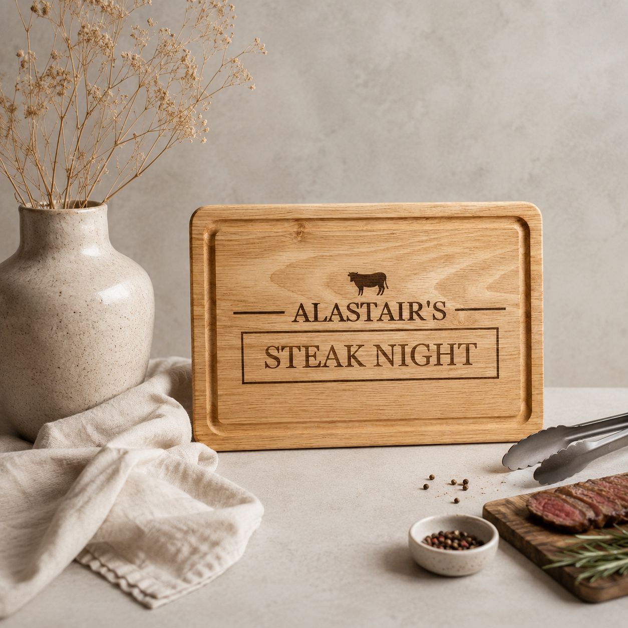 Personalised Wooden Steak Night Board