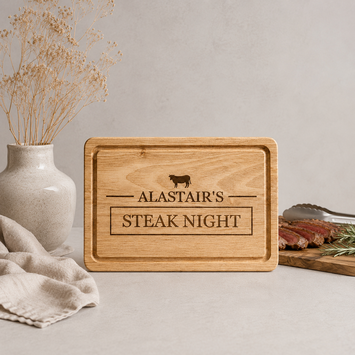 Personalised Wooden Steak Night Board