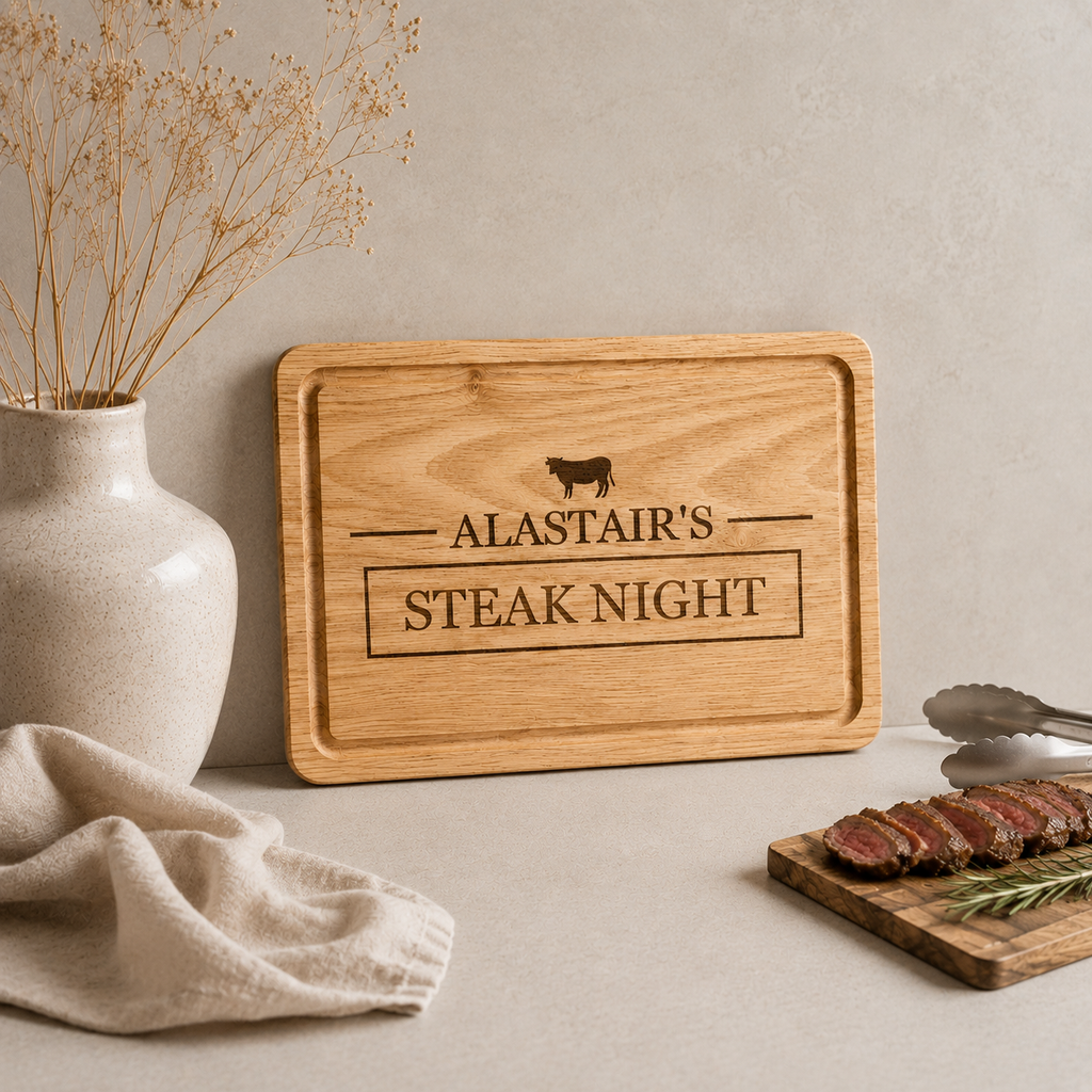 Personalised Wooden Steak Night Board
