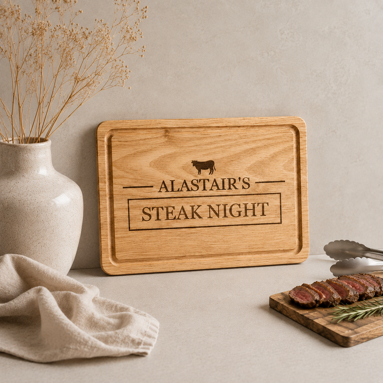 Personalised Wooden Steak Night Board