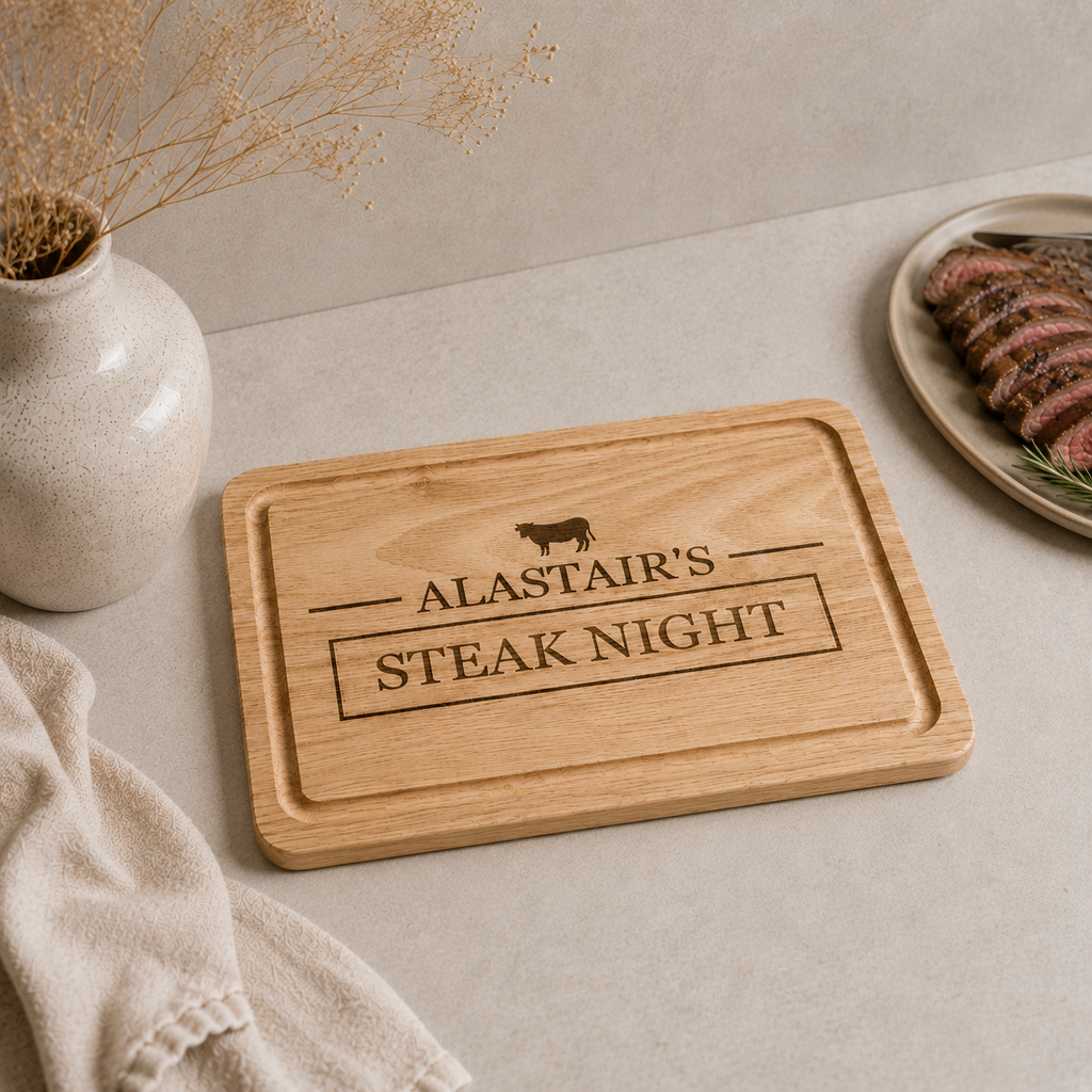 Personalised Wooden Steak Night Board