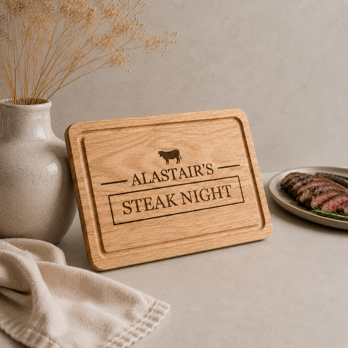 Personalised Wooden Steak Night Board
