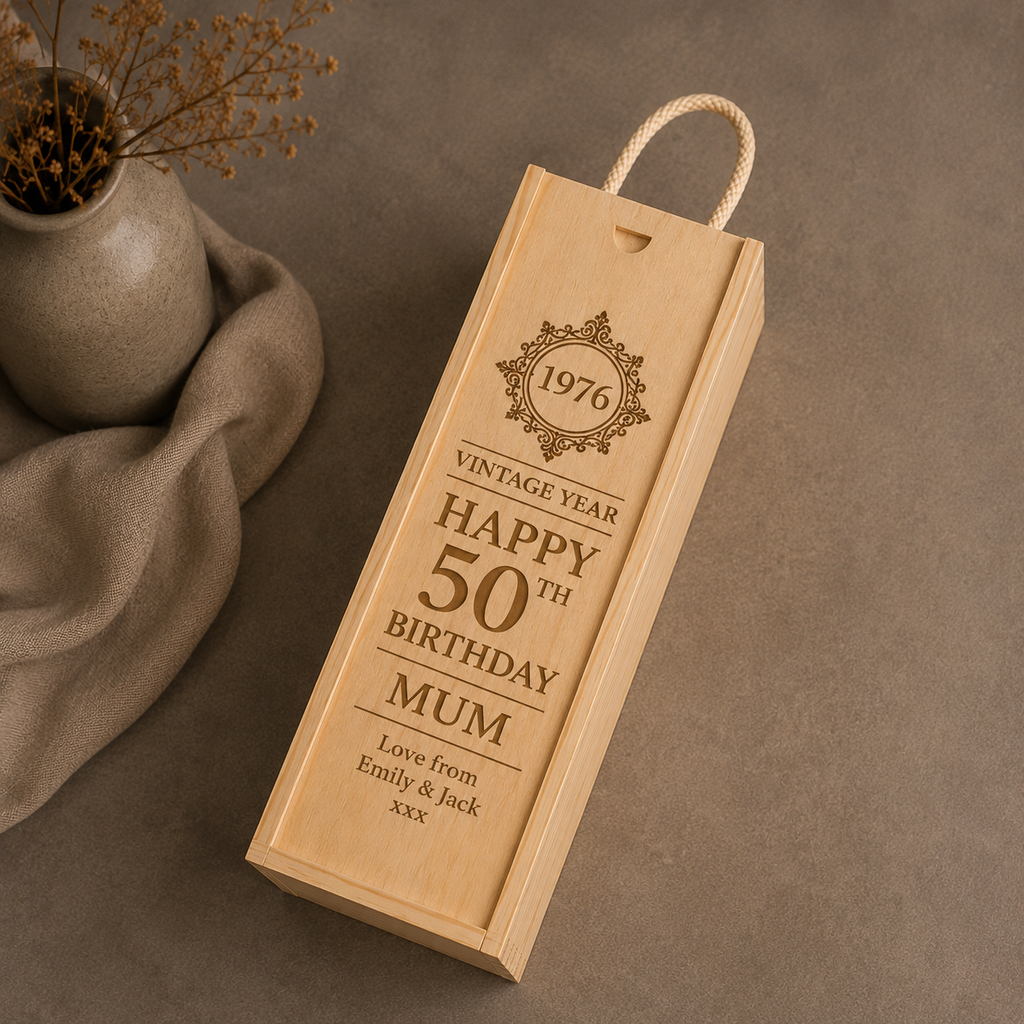 Personalised Wooden Birthday Wine/Champagne Box