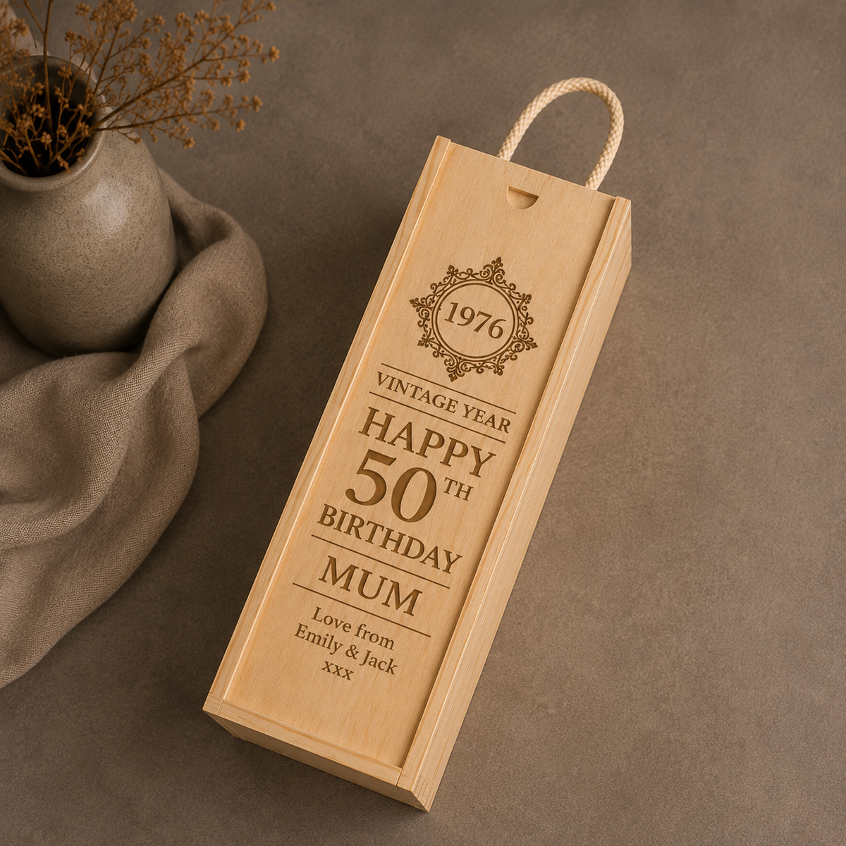 Personalised Wooden Birthday Wine/Champagne Box