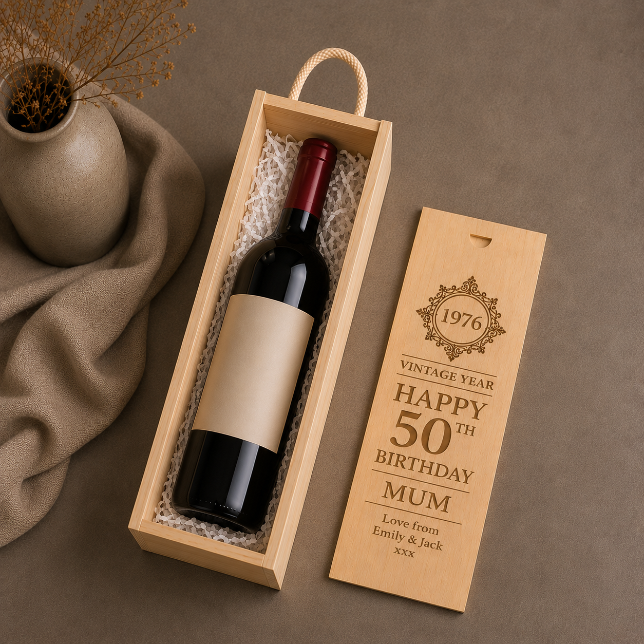 Personalised Wooden Birthday Wine/Champagne Box